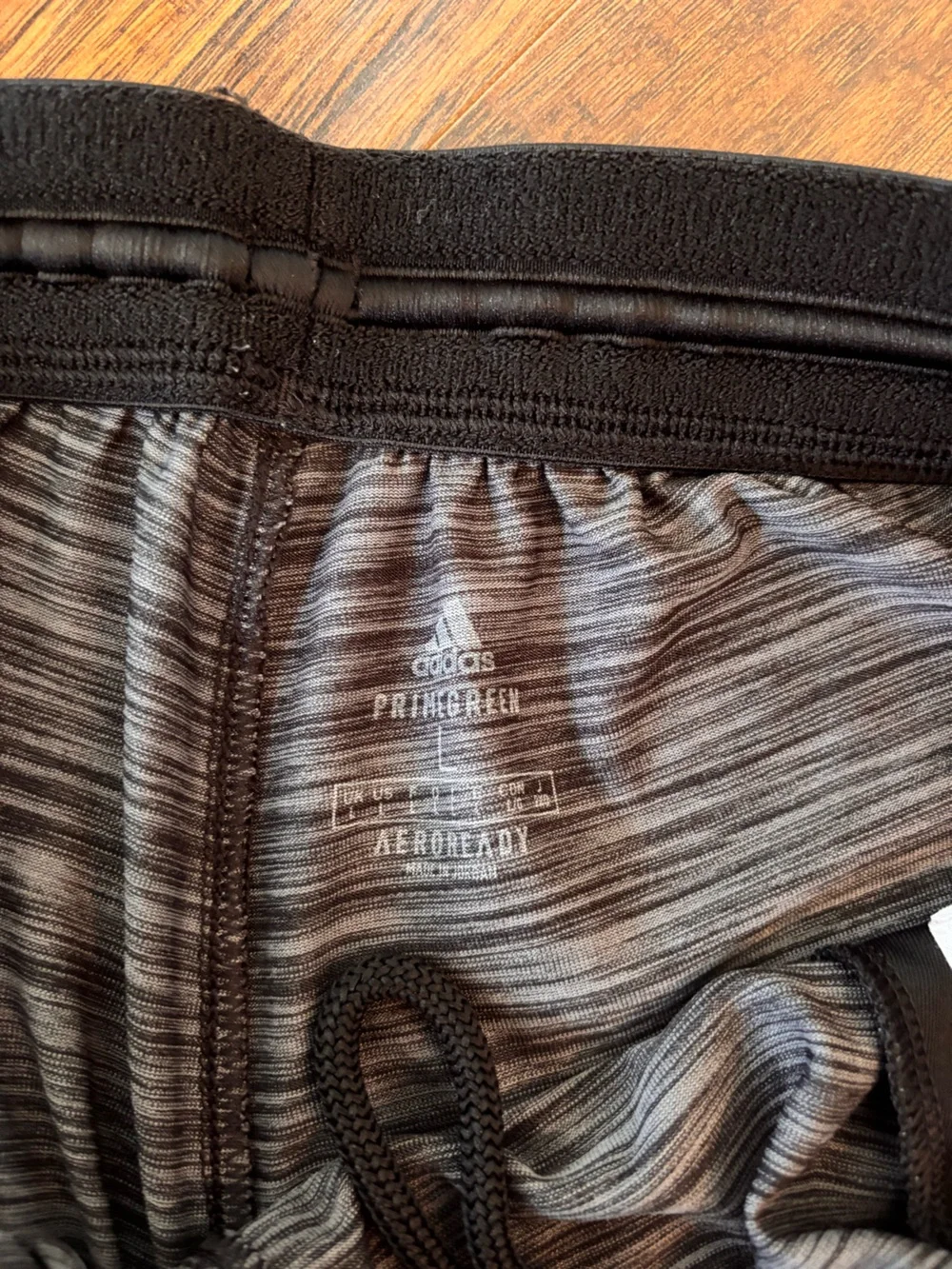 adidas Men's Heathered Gray Athletic Shorts AEROREADY Large